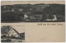 Osada Hraničky s detailem Ruprechtova hostince (čb. pohlednice)
