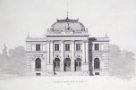 Soutěžní návrh na budovu Slezského zemského muzea pro umění a řemesla - pohled na čelní stranu