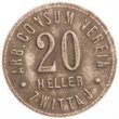 Peněžní známka s hodnotou 20 haléřů