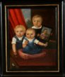 Tři neznámí sourozenci s portrétem zemřelé sestřičky