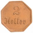 Peněžní známka s hodnotou 2 haléře
