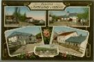 Kolorovaná pohlednice obce s vyznačením c. k. poštovní stanice