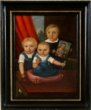 Tři neznámé děti s portrétem zemřelé sestřičky
