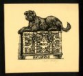 Exlibris - Pes na zdobené truhle