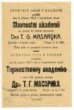 Slavnostní akademie na počest 83. letých narozenin dra. T. G. Masaryka