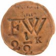 Nouzová mince s hodnotou 2  1/2 krejcaru