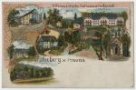 Lázně Jeseník (kolorovaná litografická pohlednice)