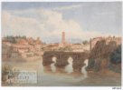 Řím, pohled na Tiberu a most Ponte Rotto