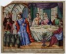 Antonius Aust: Ježíš proměňuje vodu ve víno (akvarel)