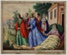 Antonius Aust: Ježíš uzdravuje ženu zasaženou bleskem (akvarel)