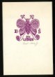 Exlibris - Stylizovaný motýl a monogram E Š