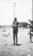 Bojovník s kulatým štítem a oštěpem, Nubové, Bagirmi,  provincie Kordofán, Súdán, 1927