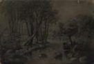 Reprodukce kresby C. Goebela: okolí města Jeseníku (19. století)