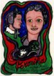 Dvě ženské hlavy, kreslené písmo