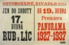 Plakát Osvobozeného divadla: V+W: Rub a líc, V+W: Panorama  1927-37